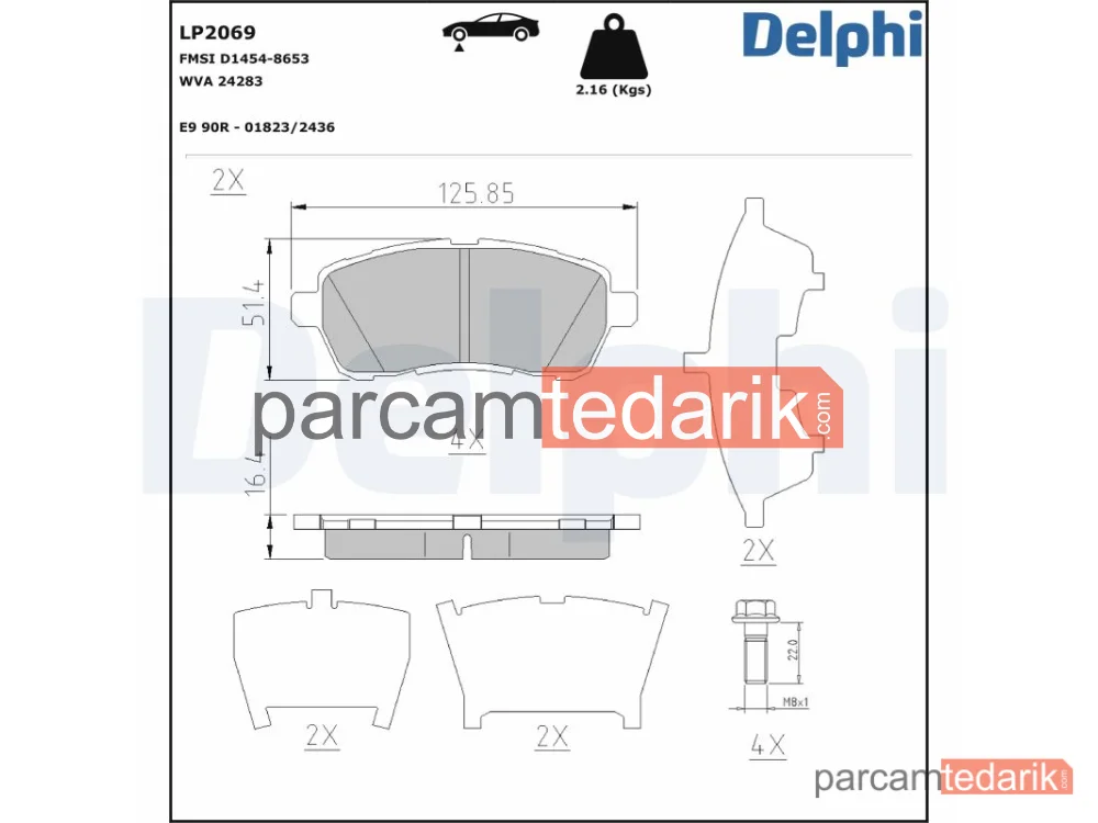 LP2069 | Fren Balatası — Daihatsu Materia, Daihatsu Sirion, Ford Fiesta VI