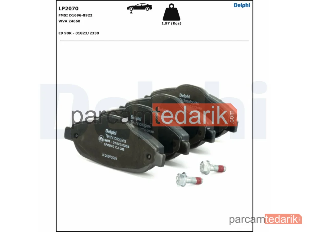 DELPHI LP2070 | Fren Balatası — Peugeot 3008 I MPV, Peugeot 308 CC, Peugeot 308 I