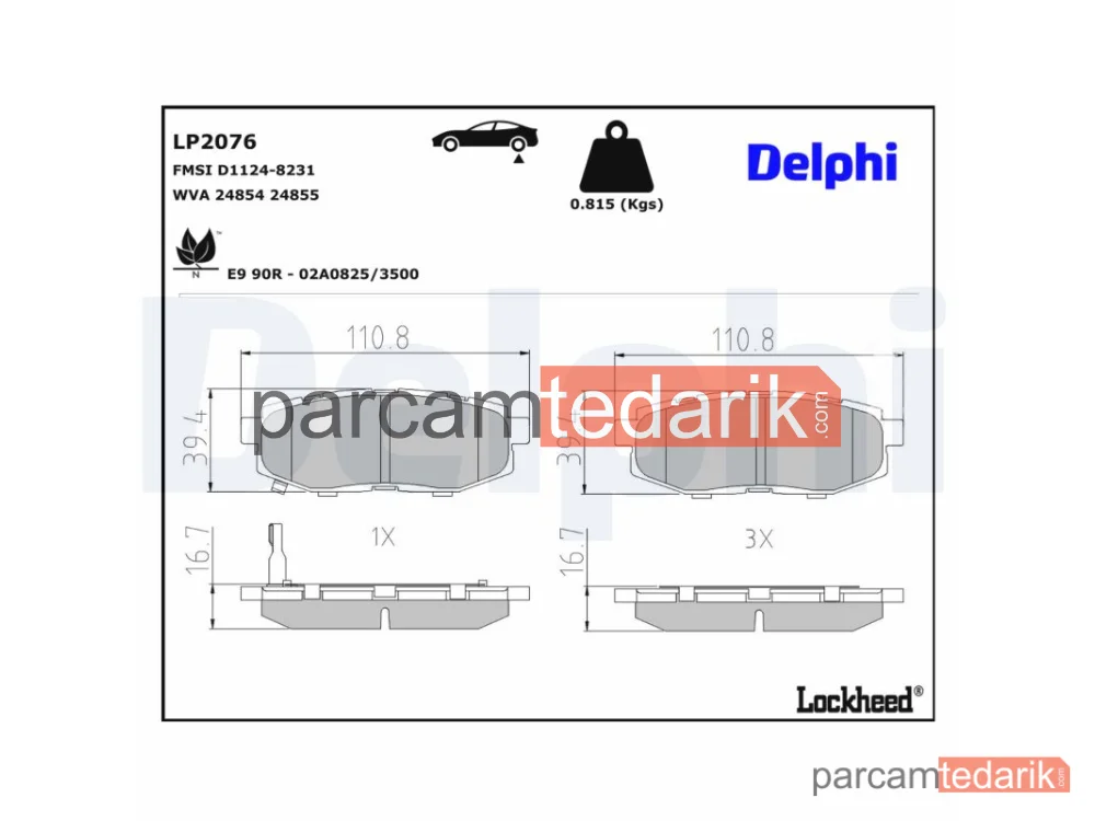 LP2076 | Fren Balatası — Subaru Tribeca