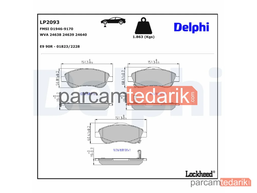 DELPHI LP2093 | Fren Balatası — Honda CR-V III, Honda CR-V IV