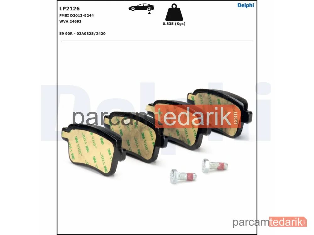 DELPHI LP2126 | Fren Balatası — Mercedes-Benz Citan Kasa/büyük limuzin, Mercedes-Benz Citan Kombi, Mercedes-Benz Citan Mixto