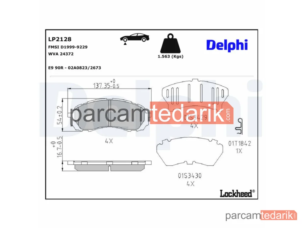 LP2128 | Fren Balatası — Subaru Impreza Hatchback, Subaru Impreza Sedan, Subaru Impreza Station wagon