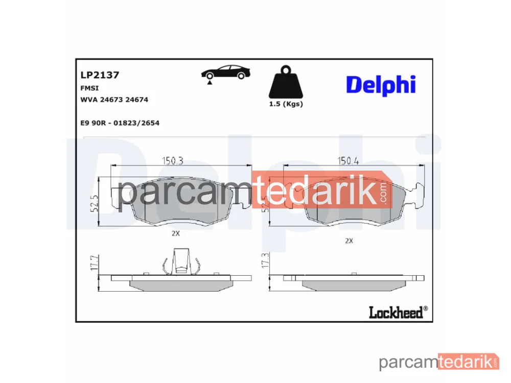 DELPHI LP2137 | Fren Balatası — Chevrolet AVEO Sedan, Dacia Logan, Dacia Logan Express
