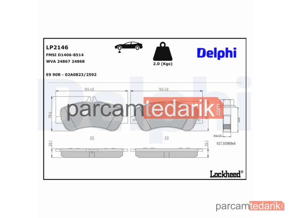 DELPHI LP2146 | Fren Balatası — Mercedes-Benz GLK-Serisi