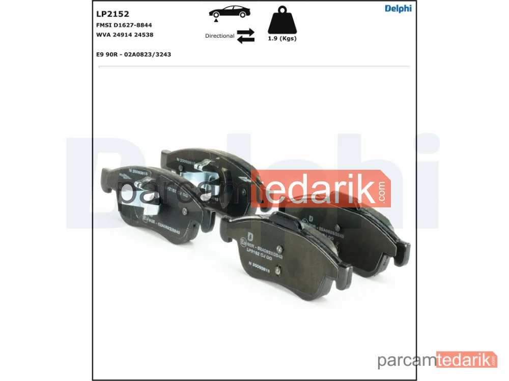 DELPHI LP2152 | Fren Balatası — Dacia Dokker Kasa/büyük limuzin, Dacia Dokker MPV, Dacia Duster
