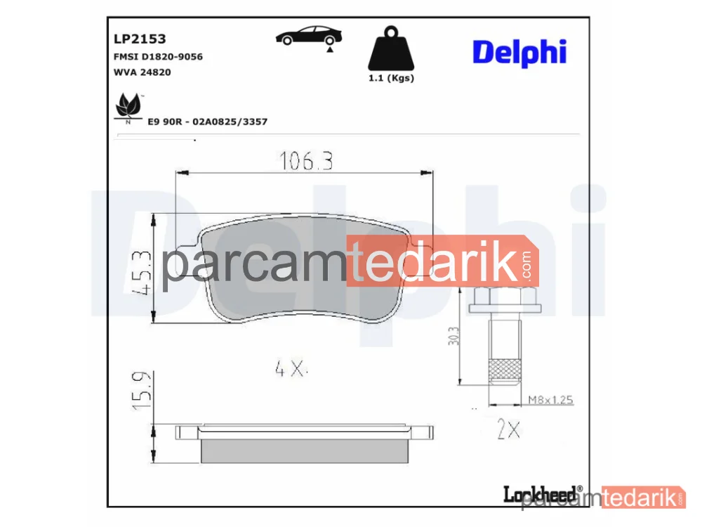 DELPHI LP2153 | Fren Balatası — Renault Captur II, Renault Clio V, Renault Fluence