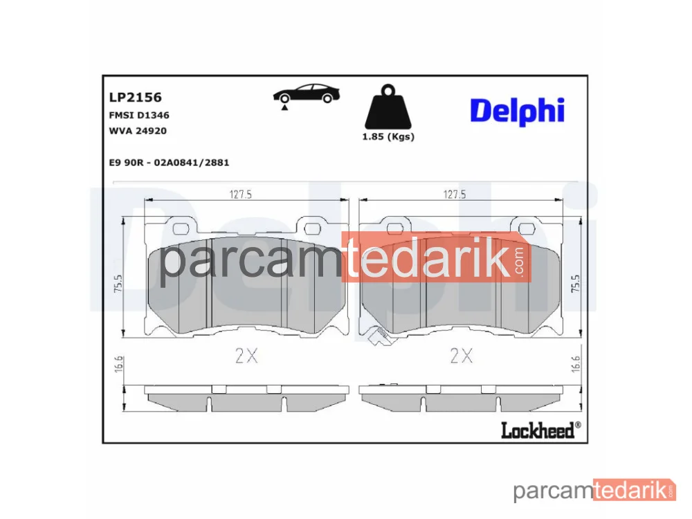 LP2156 | Fren Balatası — Infiniti FX, Infiniti G Cabrio, Infiniti G Coupe