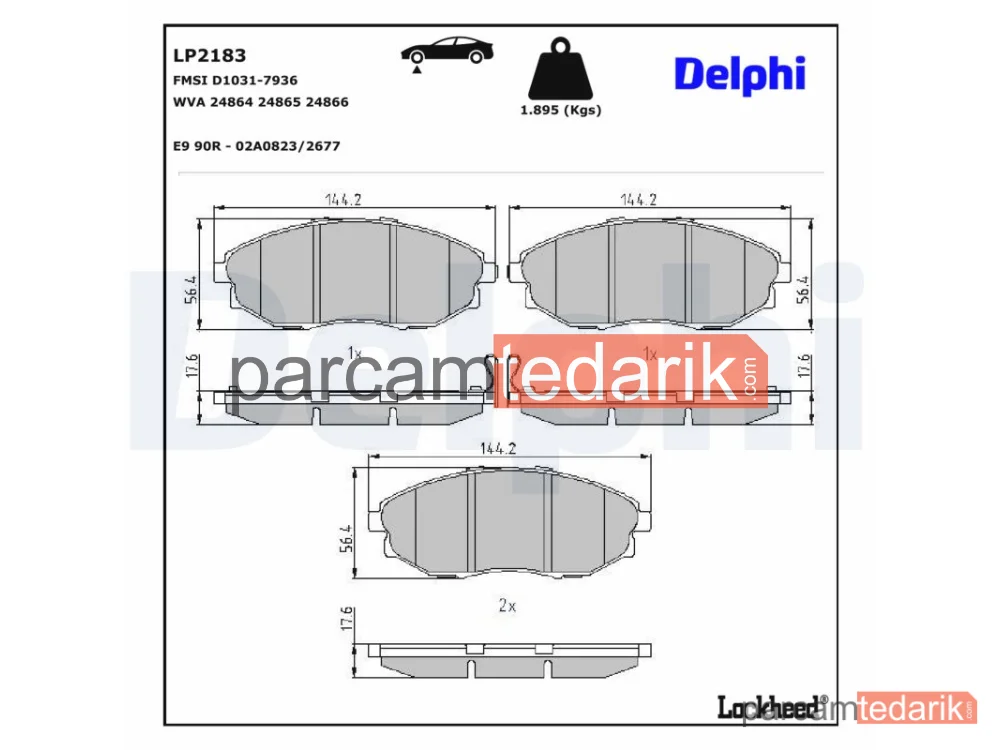 LP2183 | Fren Balatası — Chevrolet Epica, Daewoo Tosca