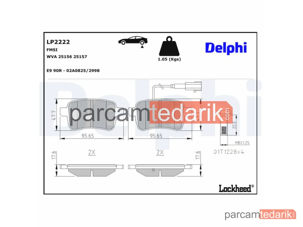 DELPHI LP2222 | Fren Balatası — Alfa Romeo Giulietta