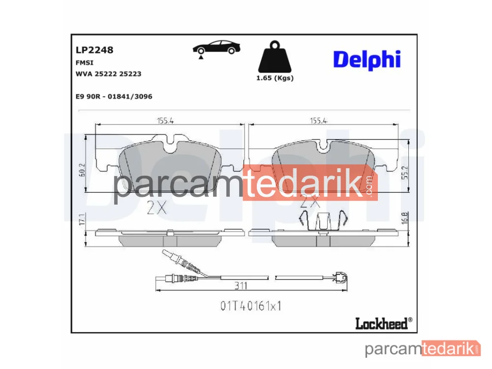 DELPHI LP2248 | Fren Balatası — Peugeot 508 I, Peugeot 508 SW I