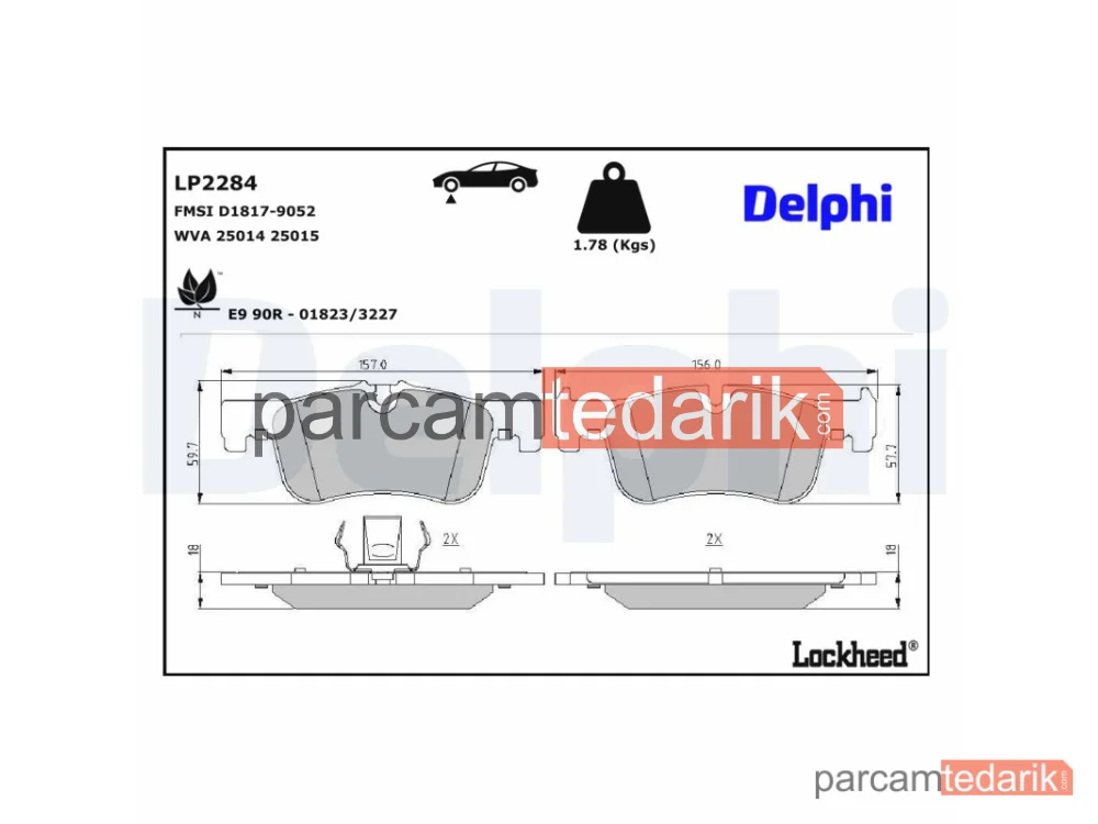 DELPHI LP2284 | Fren Balatası — BMW 1, BMW 2 Cabrio, BMW 2 Coupe