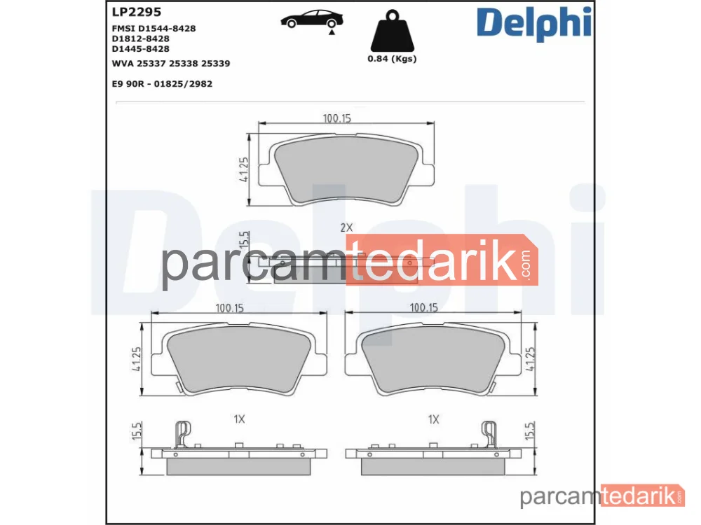 LP2295 | Fren Balatası — Hyundai Accent IV Sedan, Hyundai Accent V Sedan, Hyundai Bayon