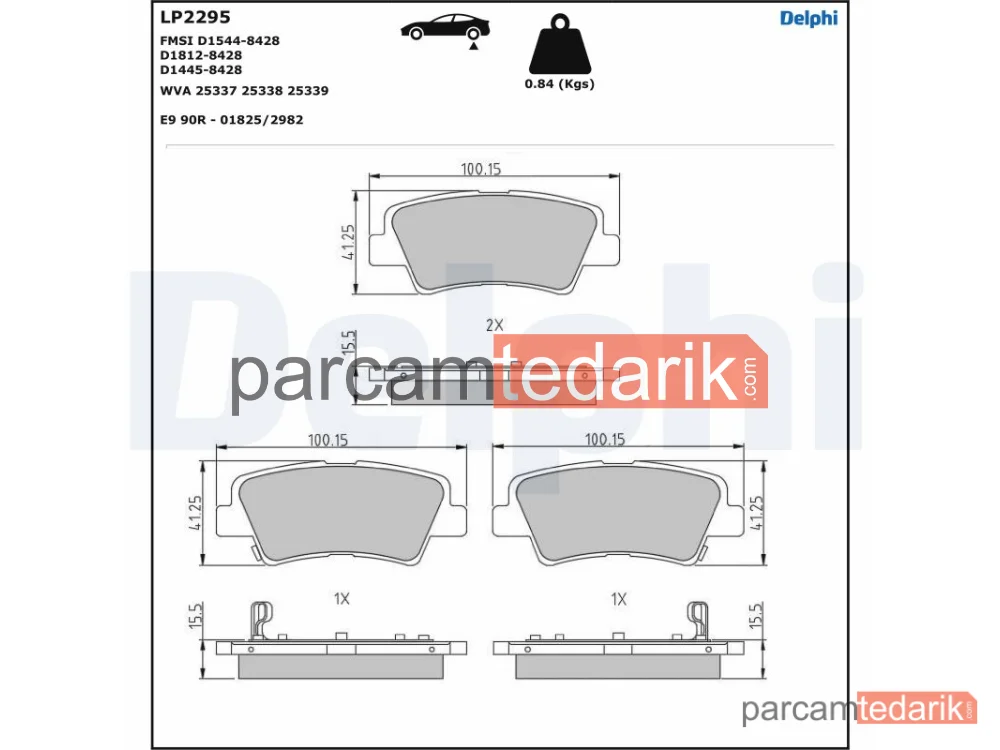 DELPHI LP2295 | Fren Balatası — Hyundai Accent IV Sedan, Hyundai Accent V Sedan, Hyundai Bayon
