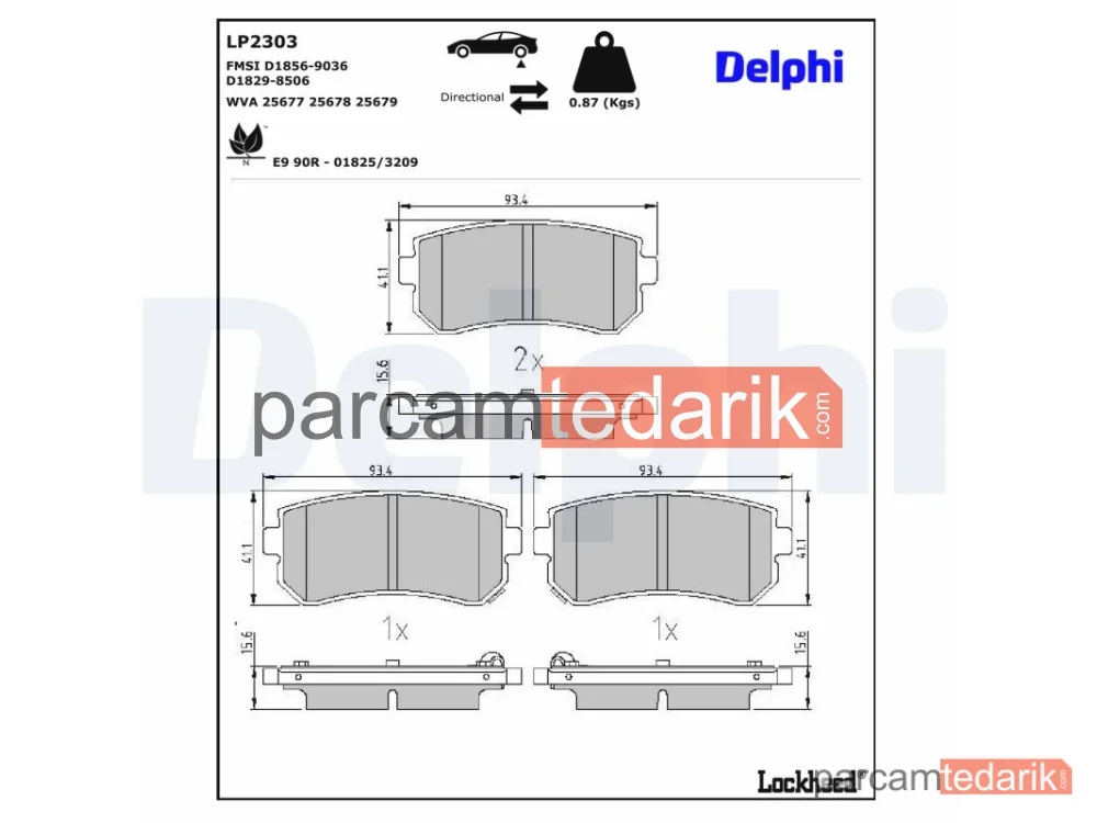 DELPHI LP2303 | Fren Balatası — Hyundai i20 I, Hyundai i30, Hyundai ix35