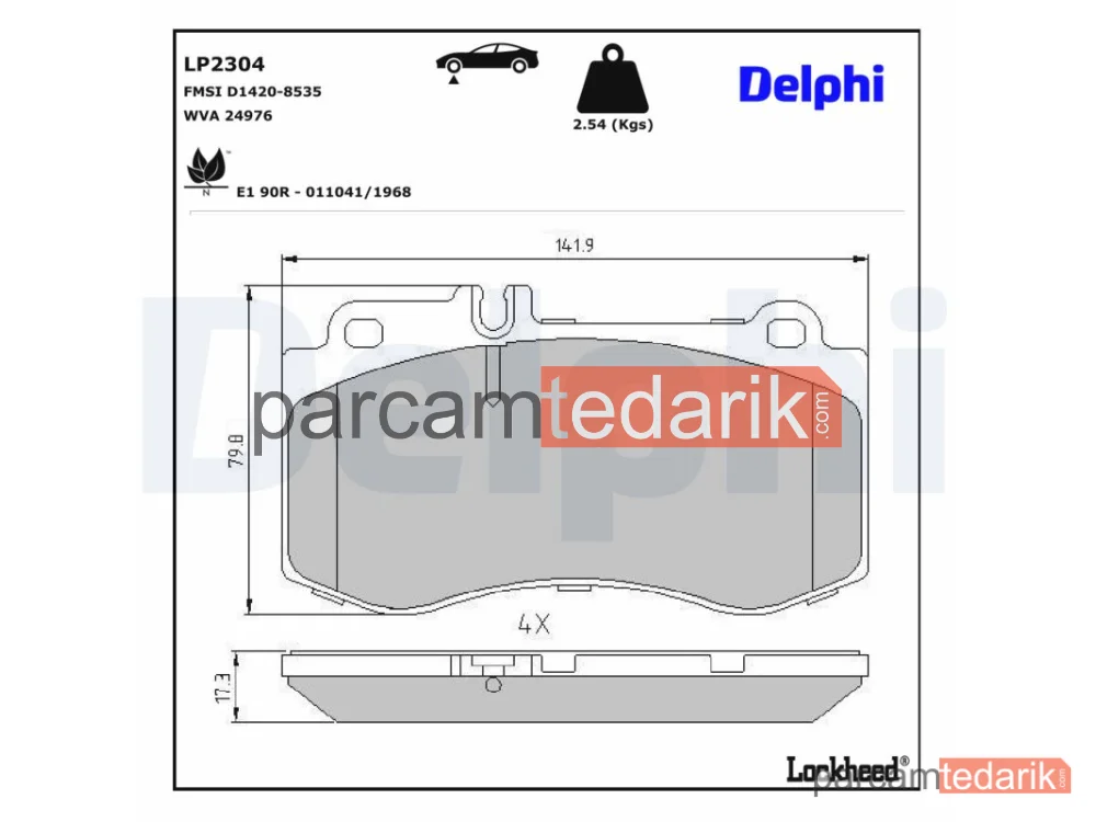 LP2304 | Fren Balatası — Mercedes-Benz CLS, Mercedes-Benz CLS Shooting Brake, Mercedes-Benz E-Serisi