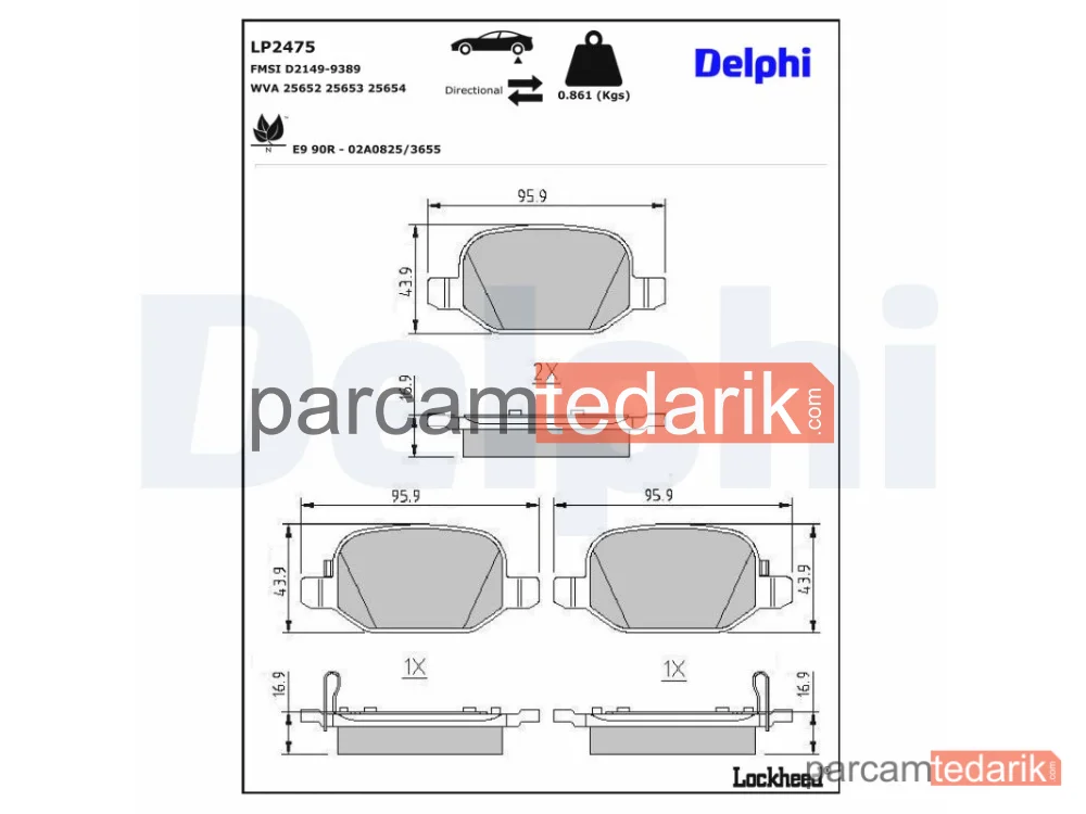 DELPHI LP2475 | Fren Balatası — Fiat 500L