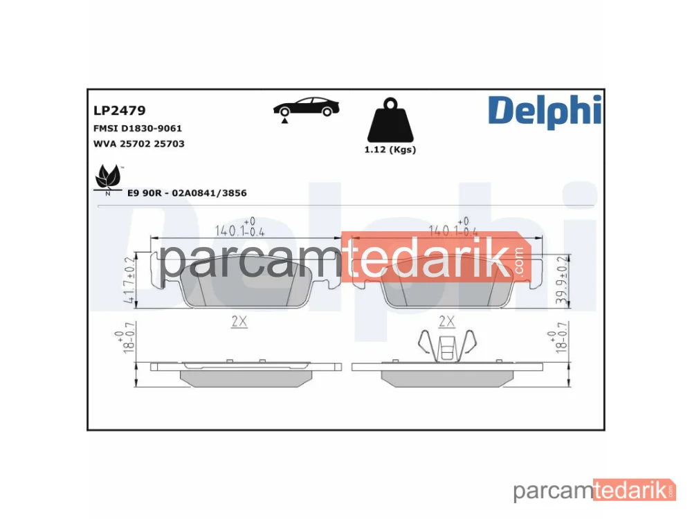 Fren Balatası — Dacia Logan II, Dacia Logan MCV II, Dacia Sandero - LP2479