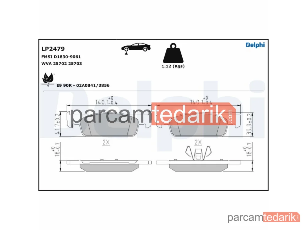DELPHI LP2479 | Fren Balatası — Dacia Logan II, Dacia Logan MCV II, Dacia Sandero