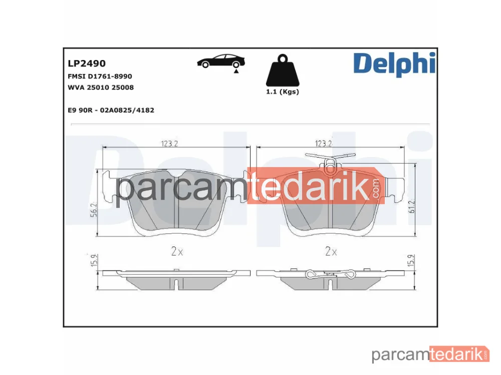 LP2490 | Fren Balatası — Audi A3, Audi A3 Cabrio, Audi A3 Limousine