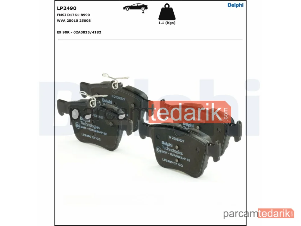 DELPHI LP2490 | Fren Balatası — Audi A3, Audi A3 Cabrio, Audi A3 Limousine