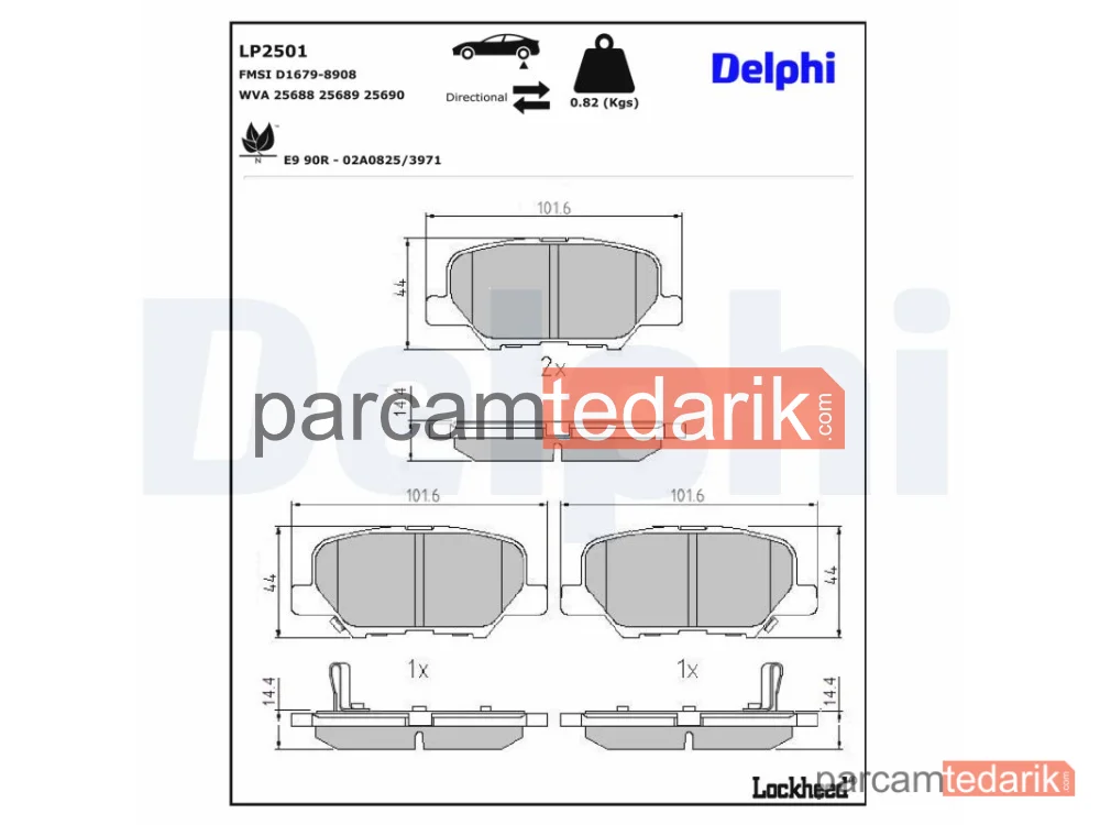 DELPHI LP2501 | Fren Balatası — Citroën C4 Aircross, Mazda 6 Sedan, Mazda 6 Station wagon