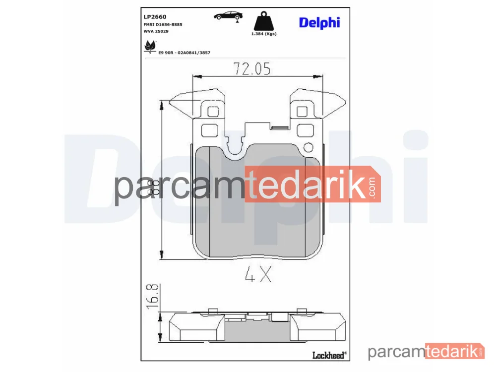 DELPHI LP2660 | Fren Balatası — BMW 1, BMW 2 Cabrio, BMW 2 Coupe
