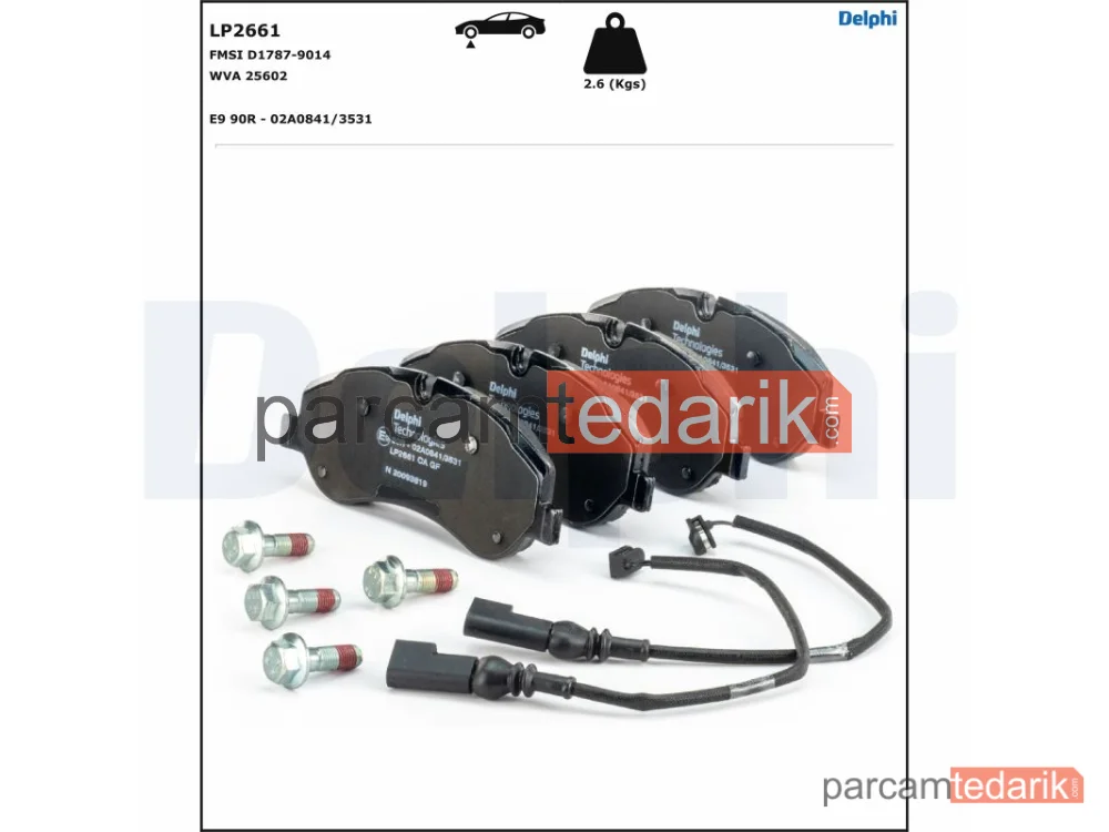 DELPHI LP2661 | Fren Balatası — Ford Tourneo Custom V362 Minibüs/Otobüs, Ford Transit Custom V362 Minibüs/Otobüs, Ford Transit Custom V362 Panelvan/Van