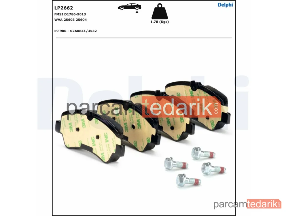DELPHI LP2662 | Fren Balatası — Ford Tourneo Custom V362 Minibüs/Otobüs, Ford Transit Custom V362 Minibüs/Otobüs, Ford Transit Custom V362 Panelvan/Van