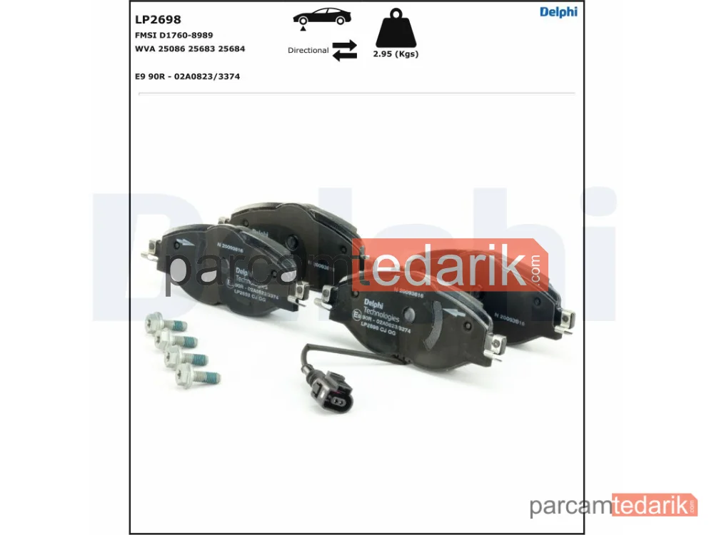 DELPHI LP2698 | Fren Balatası — Audi A3, Audi A3 Cabrio, Audi A3 Limousine