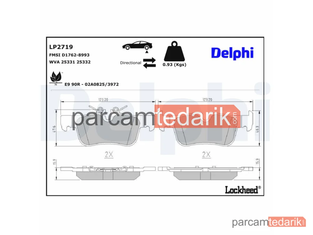 DELPHI LP2719 | Fren Balatası — BMW 1, BMW 2 Active Tourer, BMW 2 Gran Coupe