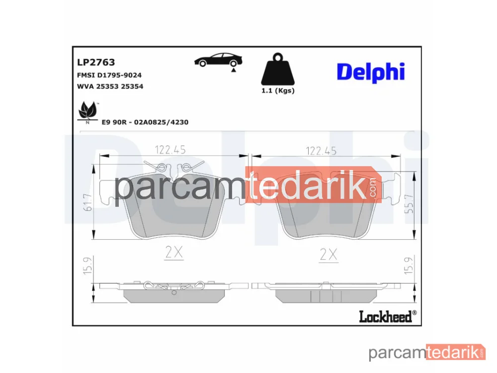 DELPHI LP2763 | Fren Balatası — Mercedes-Benz C-Serisi, Mercedes-Benz C-Serisi Cabrio, Mercedes-Benz C-Serisi Coupe
