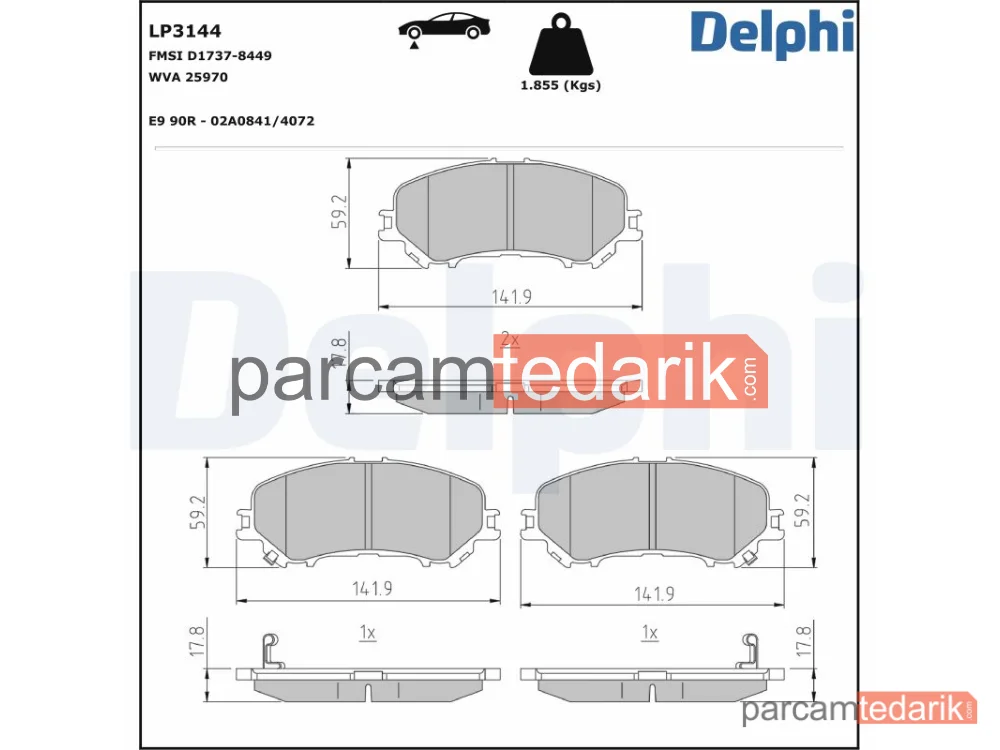 Fren Balatası — Nissan Qashqai II, Renault Kadjar - LP3144