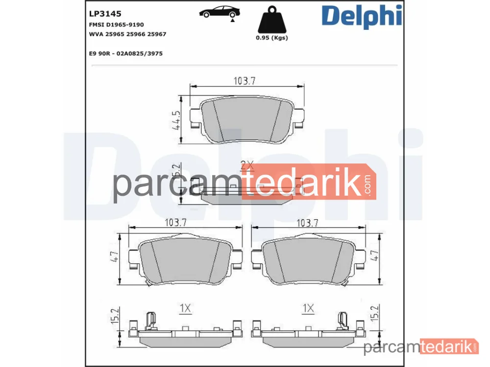 Fren Balatası — Nissan Qashqai II, Nissan X-Trail III, Renault Kadjar - LP3145