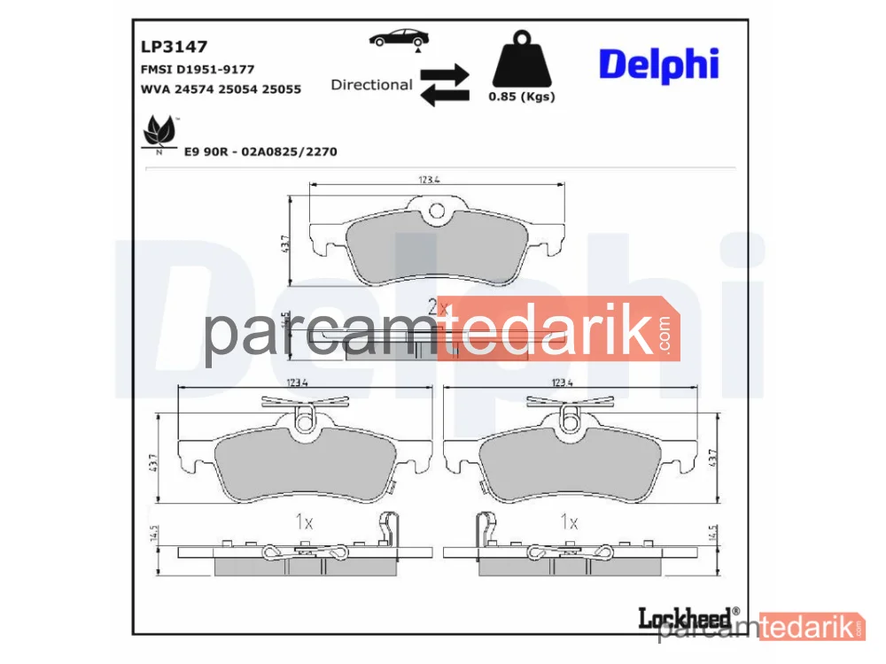 DELPHI LP3147 | Fren Balatası — Honda Civic IX, Honda Civic IX Tourer