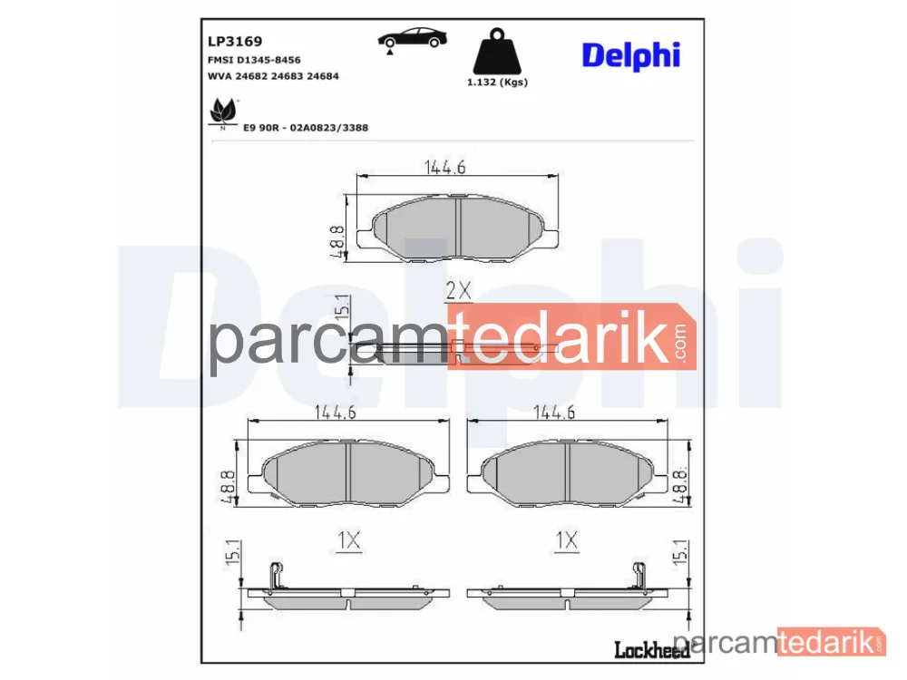 LP3169 | Fren Balatası — Nissan Micra II, Nissan Micra III, Nissan NOTE
