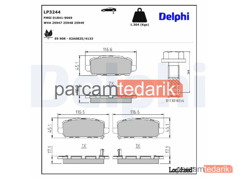 DELPHI LP3244 | Fren Balatası — Honda HR-V
