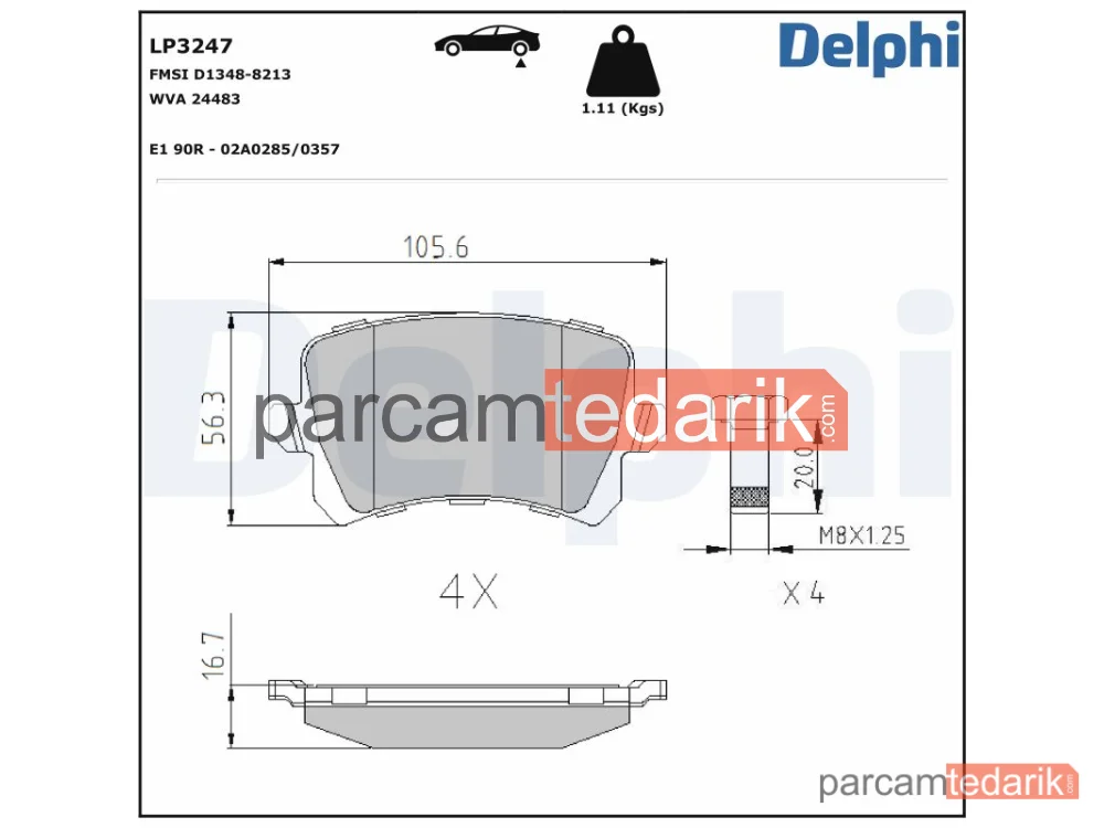 LP3247 | Fren Balatası — Audi A6 C6, Audi A6 C6 Avant, Audi Q3