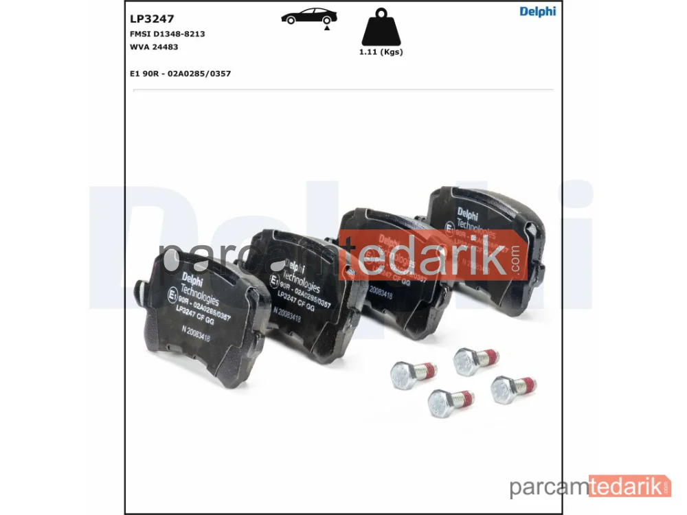 DELPHI LP3247 | Fren Balatası — Audi A6 C6, Audi A6 C6 Avant, Audi Q3