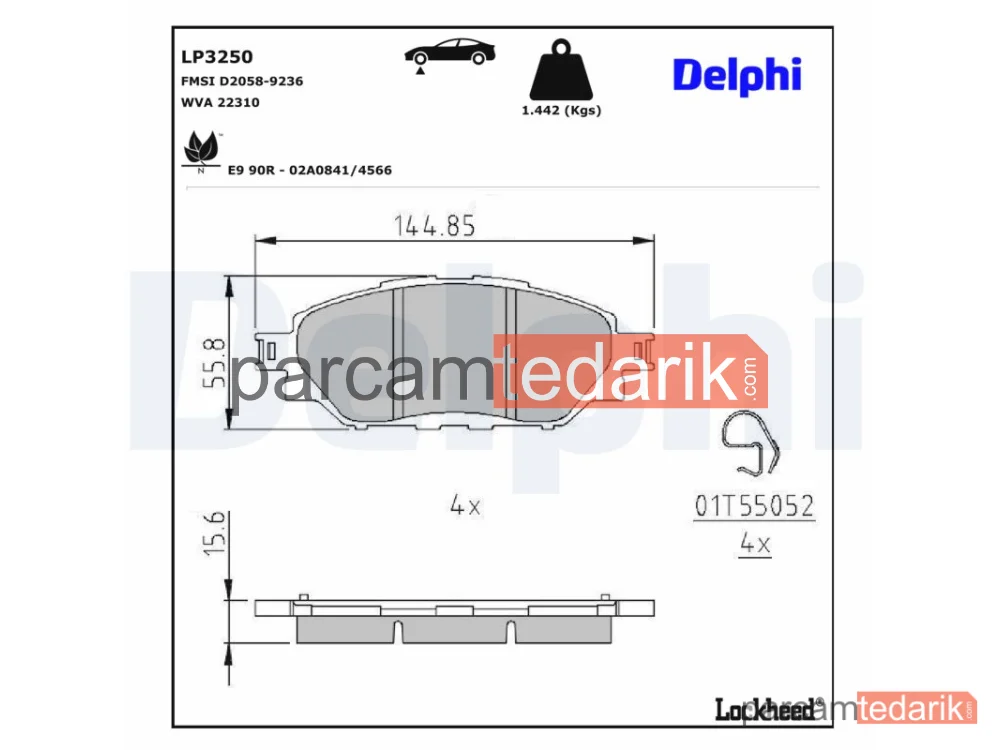 LP3250 | Fren Balatası — Toyota Hilux VIII Pick-up