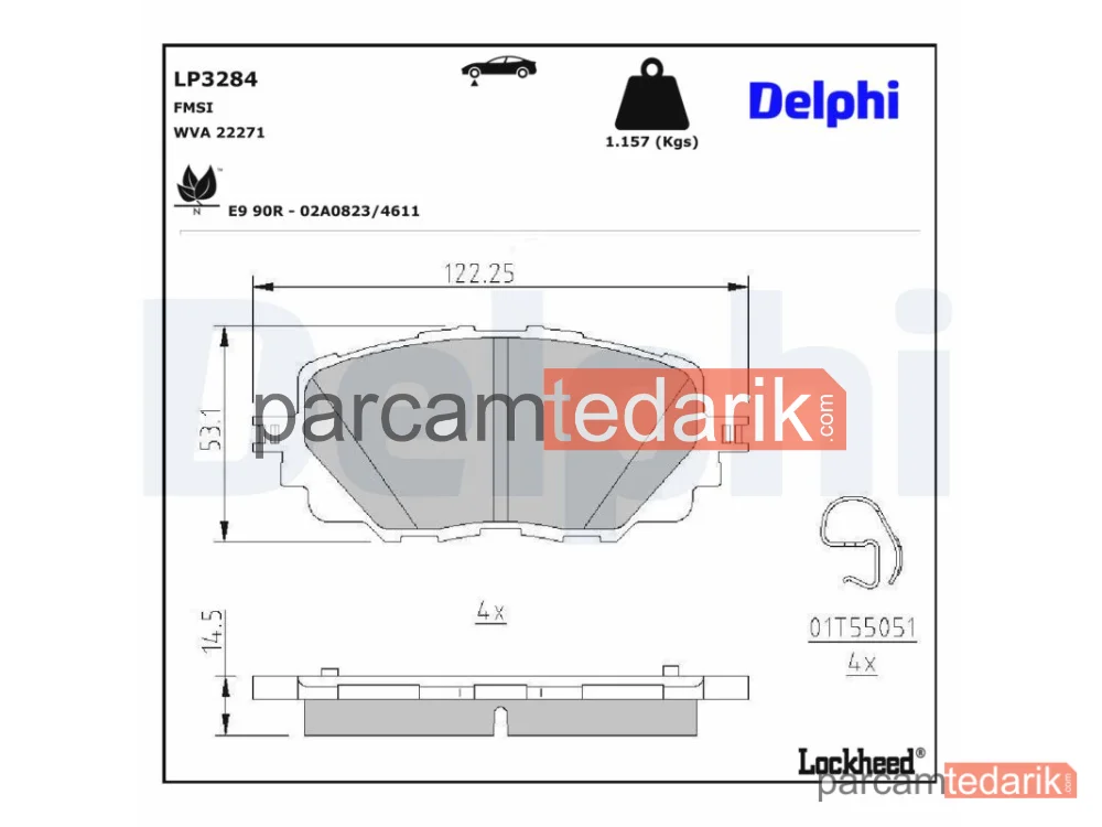 DELPHI LP3284 | Fren Balatası — Abarth 124 Spider, Fiat 124 Spider, Mazda MX-5 IV