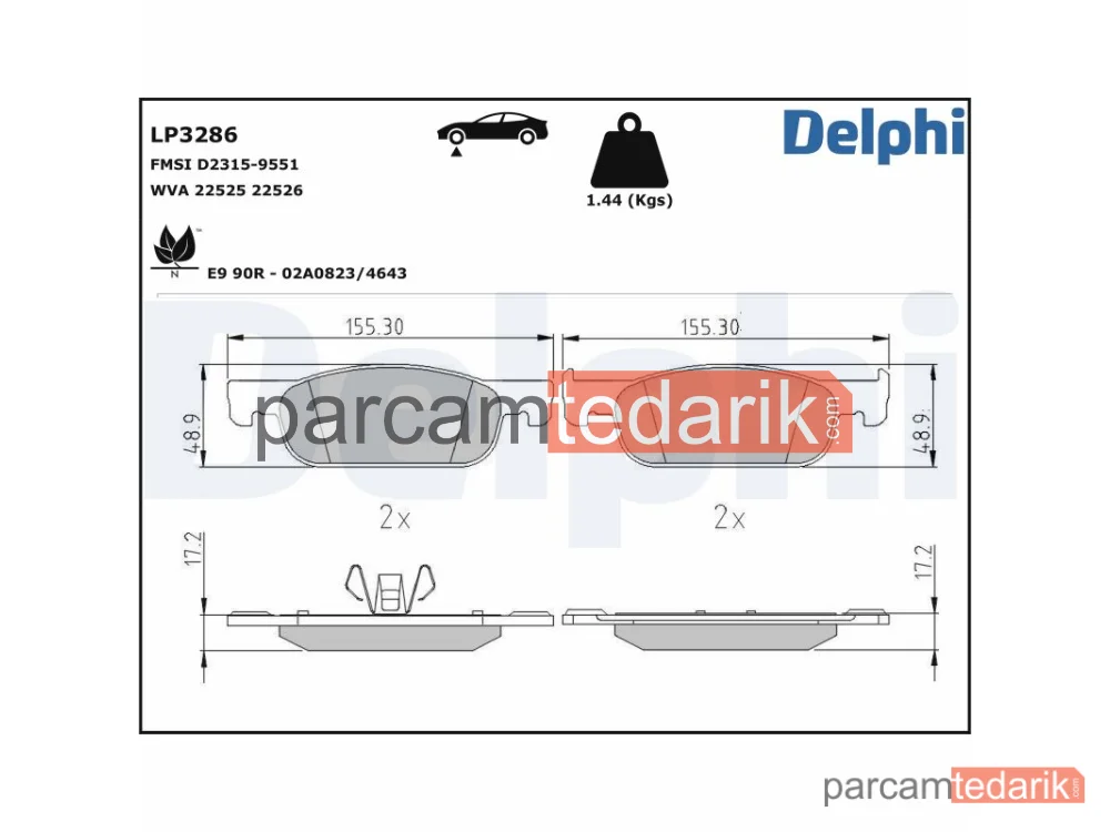 Fren Balatası — Dacia Logan II, Dacia Logan MCV II, Dacia Sandero - LP3286