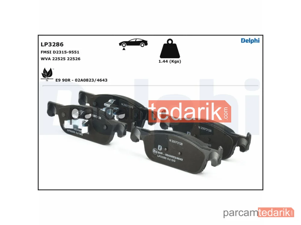 DELPHI LP3286 | Fren Balatası — Dacia Logan II, Dacia Logan MCV II, Dacia Sandero