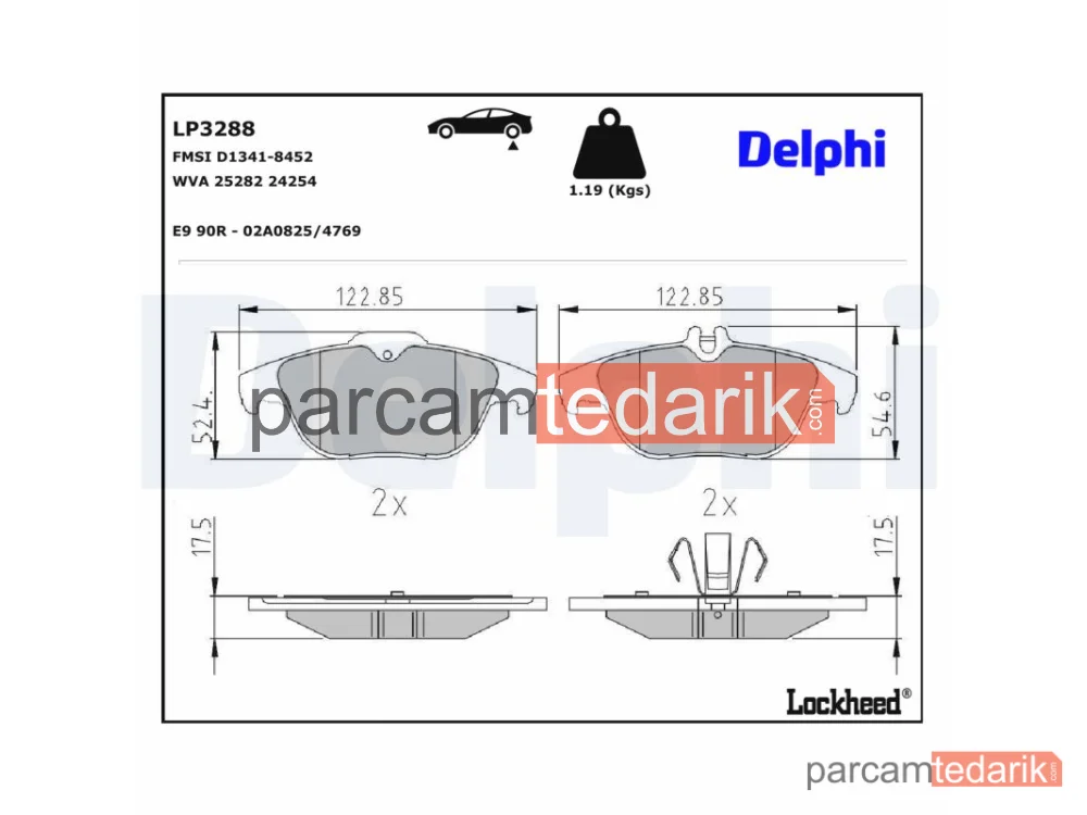 LP3288 | Fren Balatası — Mercedes-Benz C-Serisi, Mercedes-Benz C-Serisi T-Model, Mercedes-Benz E-Serisi Cabrio