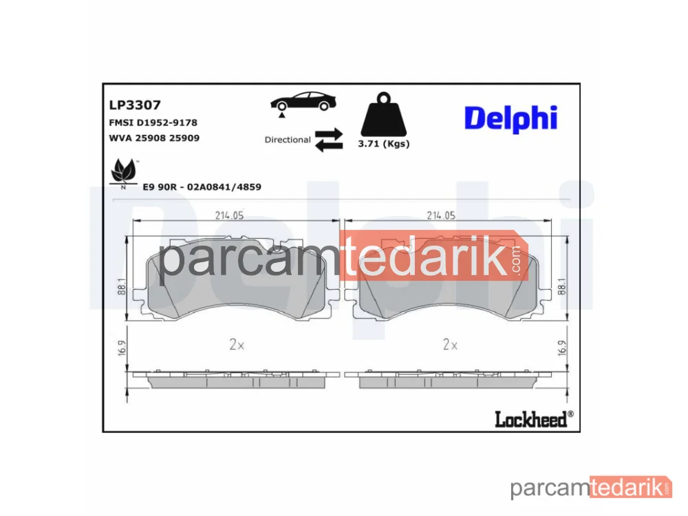 LP3307 | Fren Balatası — Audi A6 Allroad C8, Audi A6 C8, Audi A6 C8 Avant