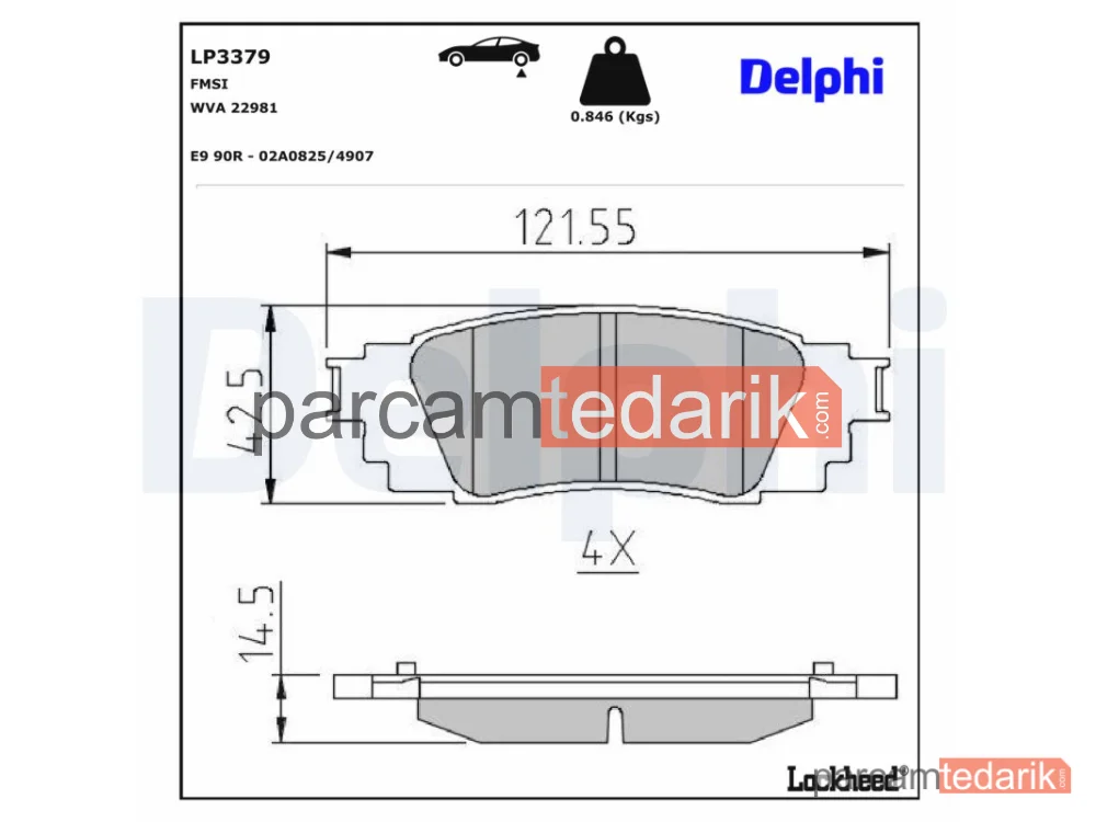 LP3379 | Fren Balatası — Toyota C-HR, Toyota C-HR Van