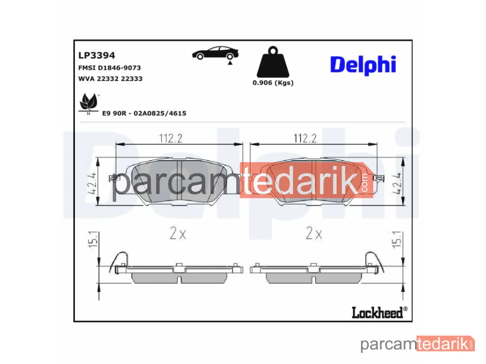 DELPHI LP3394 | Fren Balatası — Mazda CX-5, Mazda CX-5 Van