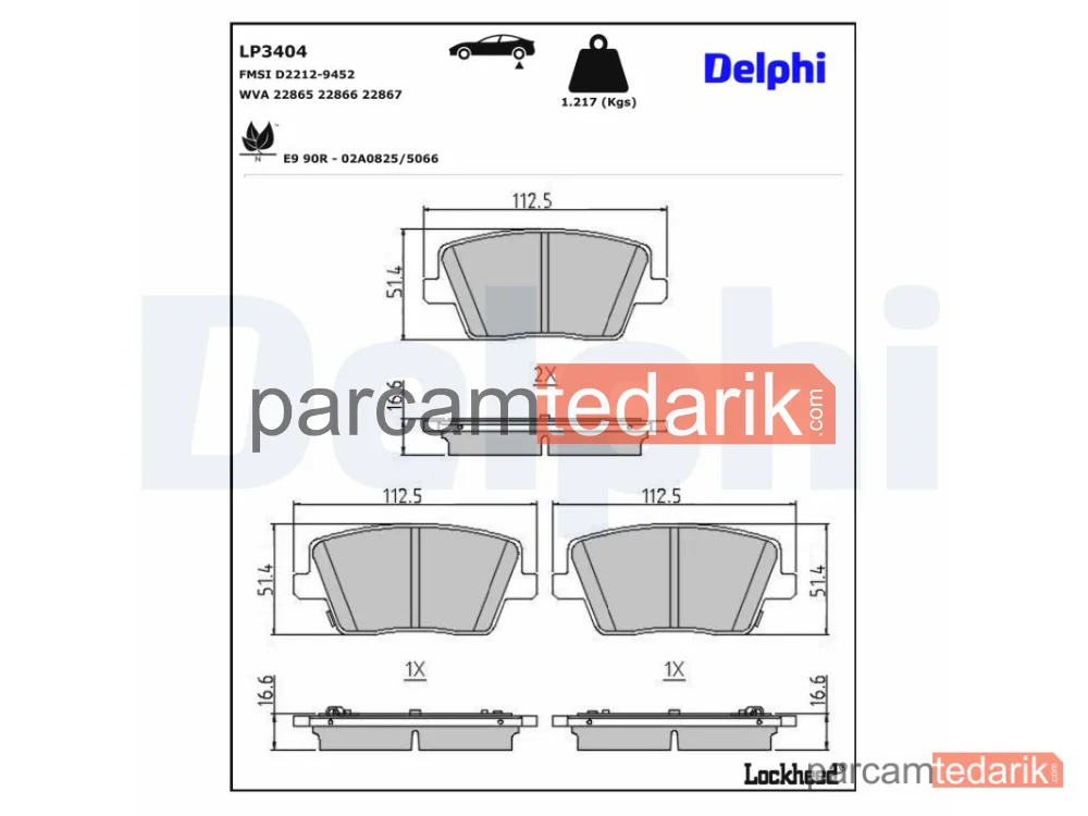LP3404 | Fren Balatası — Hyundai i30, Hyundai i30 Fastback, Hyundai i30 Station wagon