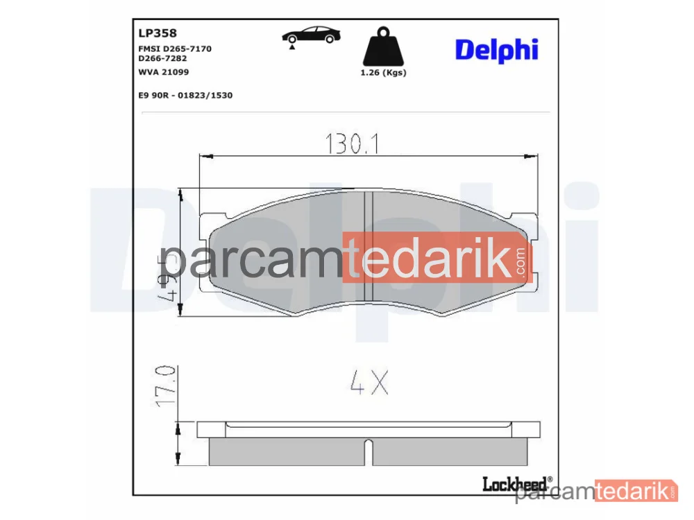 LP358 | Fren Balatası — Nissan 300ZX, Nissan 300ZX Coupe, Nissan Bluebird