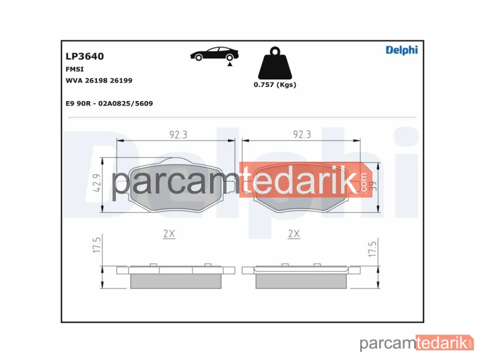 DELPHI LP3640 | Fren Balatası — Citroën C4 III, Citroën C4 X, DS DS 3 / DS 3 Crossback