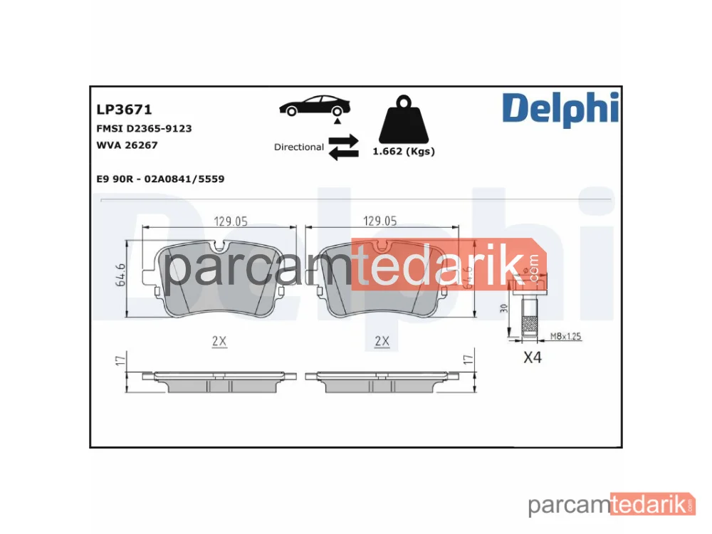 LP3671 | Fren Balatası — Audi A6 Allroad C8, Audi A6 C8, Audi A6 C8 Avant